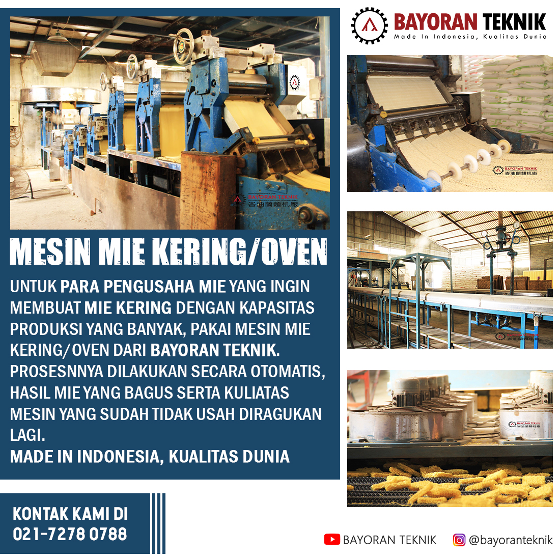 mesin pembuat mie oven kering